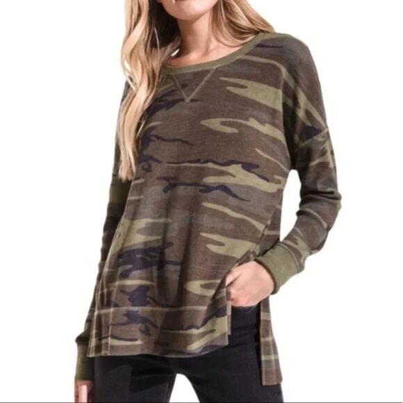 Z Supply Emerson Camo Thermal Tunic Length COZY Size Small - Picture 1 of 4